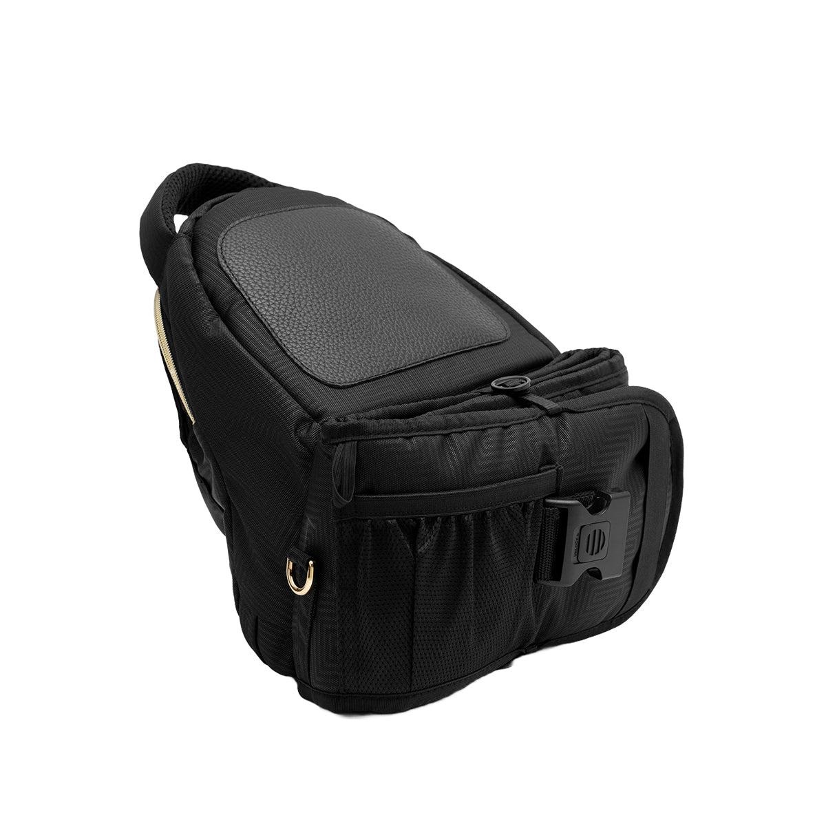 Black Gold Baby Carrier with Hip Seat & In-built Mini Diaper Bag (Black)