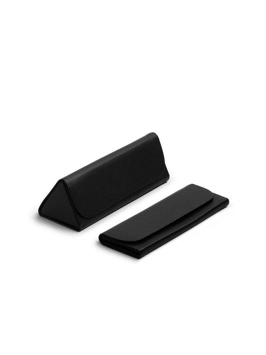 Black Faux Leather Foldaway Slim Eyewear/Sunglass Case