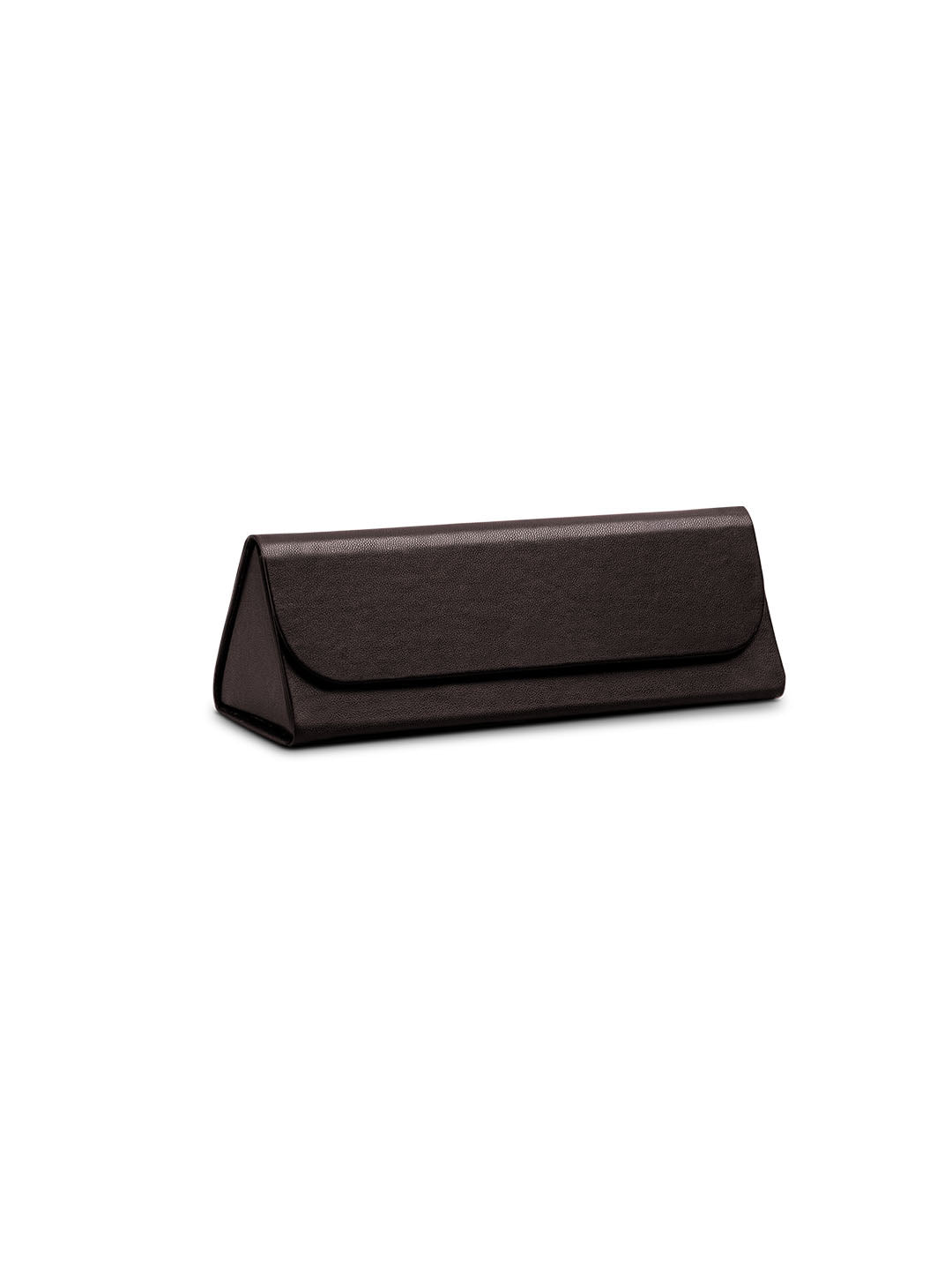 Dark Brown Faux Leather Foldaway Slim Eyewear/Sunglass Case