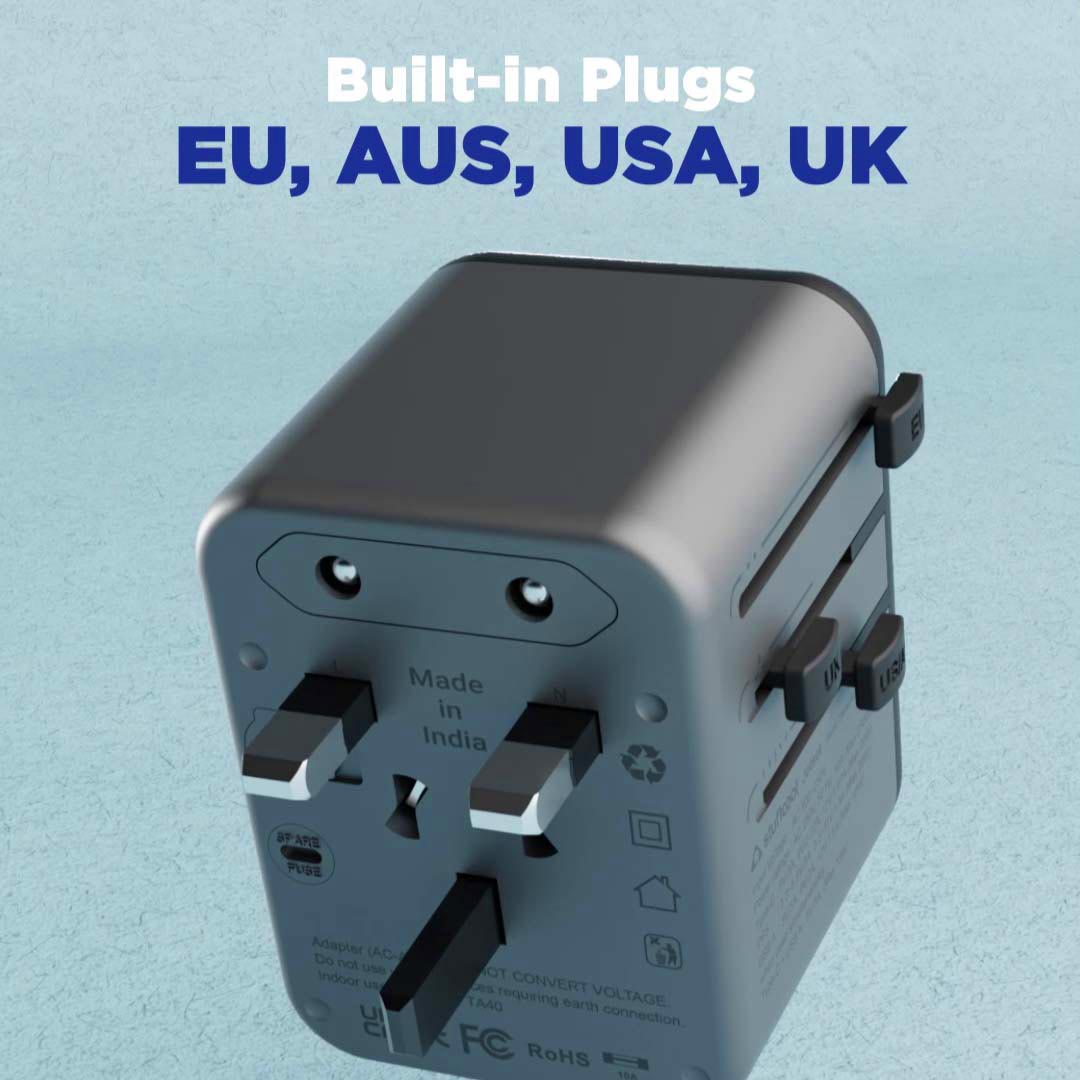 Jetset Universal World Travel Adapter with PD20W Type C port