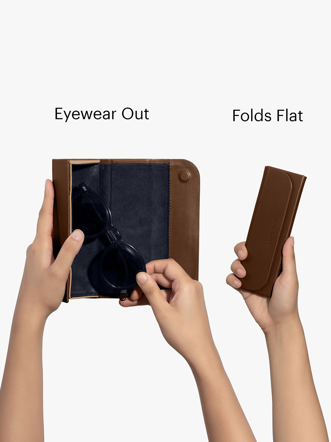 Walnut Brown - Foldaway Slim Eyewear/Sunglass Case