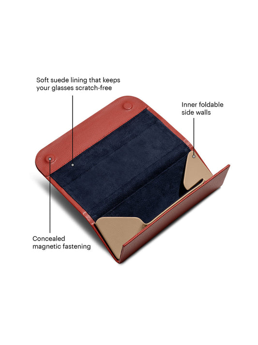 Terracotta Red - Foldaway Slim Eyewear/Sunglass Case