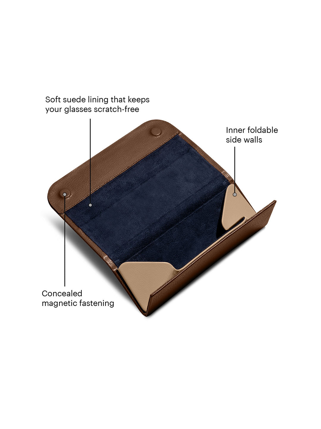 Walnut Brown - Foldaway Slim Eyewear/Sunglass Case