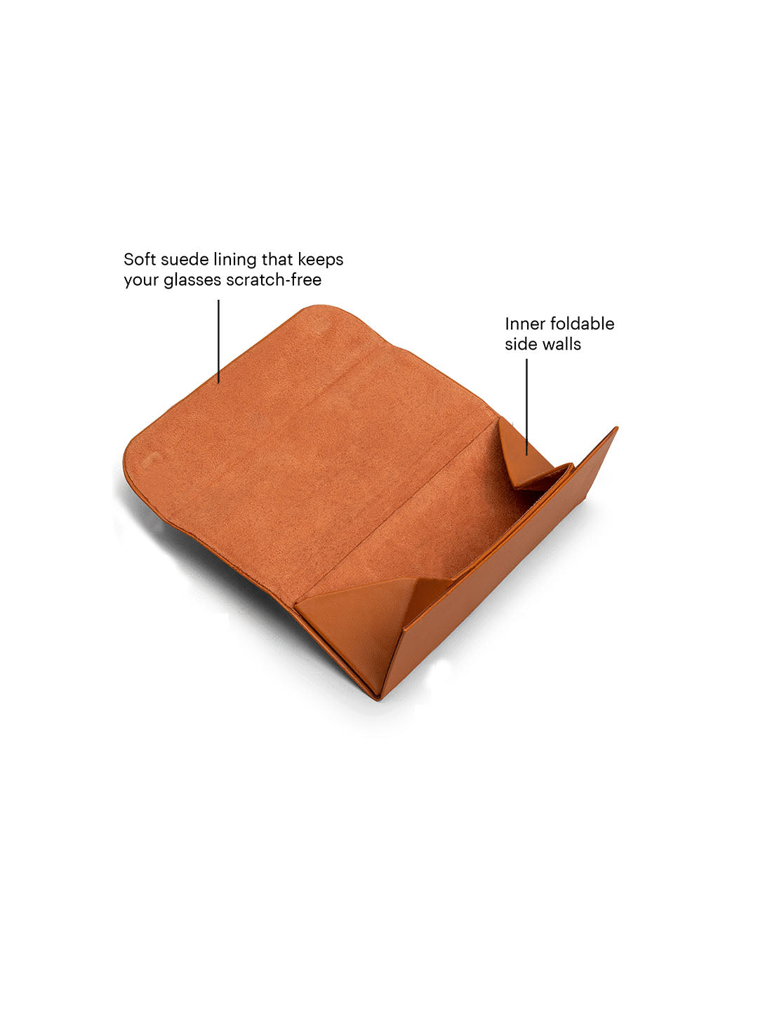 Tan Faux Leather Foldaway Slim Eyewear/Sunglass Case