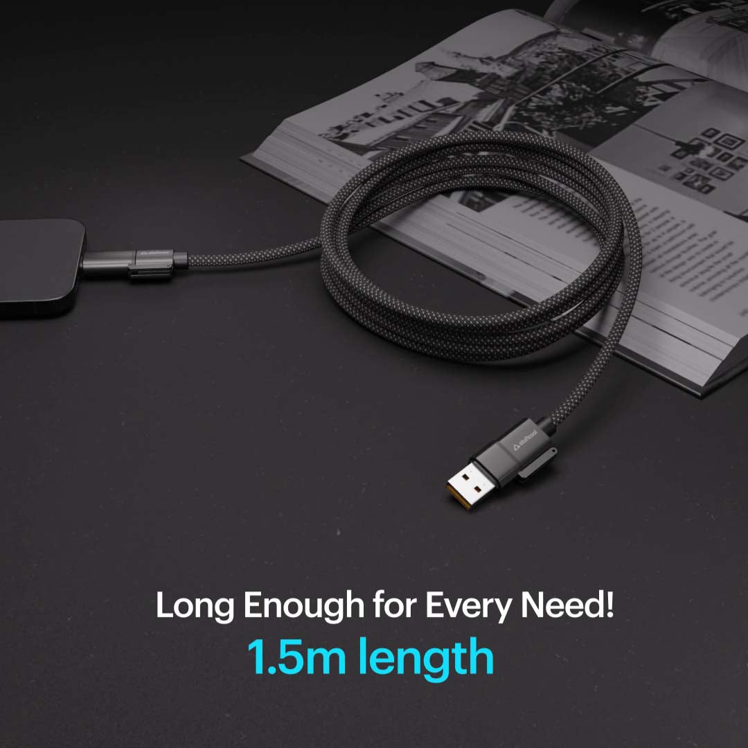 Quad Pro Black 4 In 1 Cable 100W With E-Marker Chip 1.5M