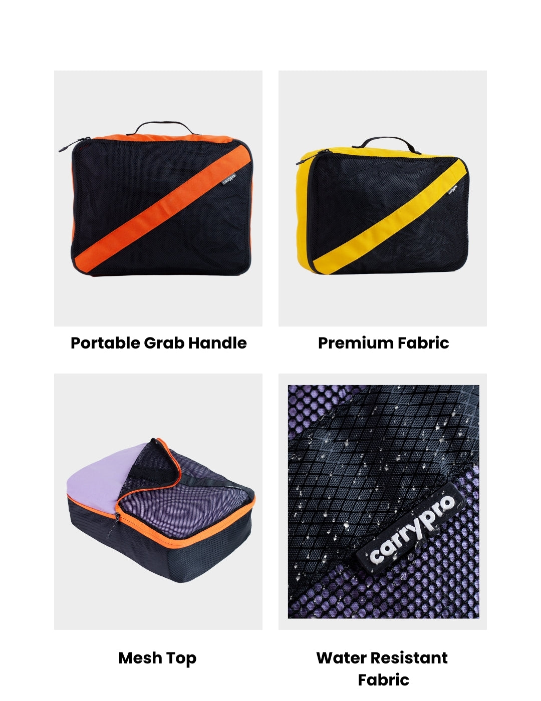 The Pro Packing Cubes Travel Organiser (Set of 6)-Multi color