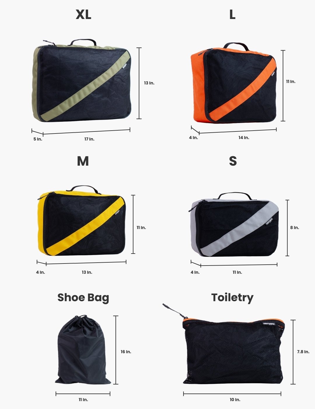 The Pro Packing Cubes Travel Organiser (Set of 6)-Multi color