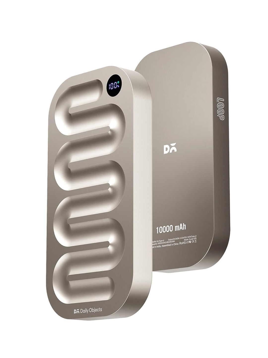Loop Universal Aluminium Power Bank 10000 mAh - Titanium