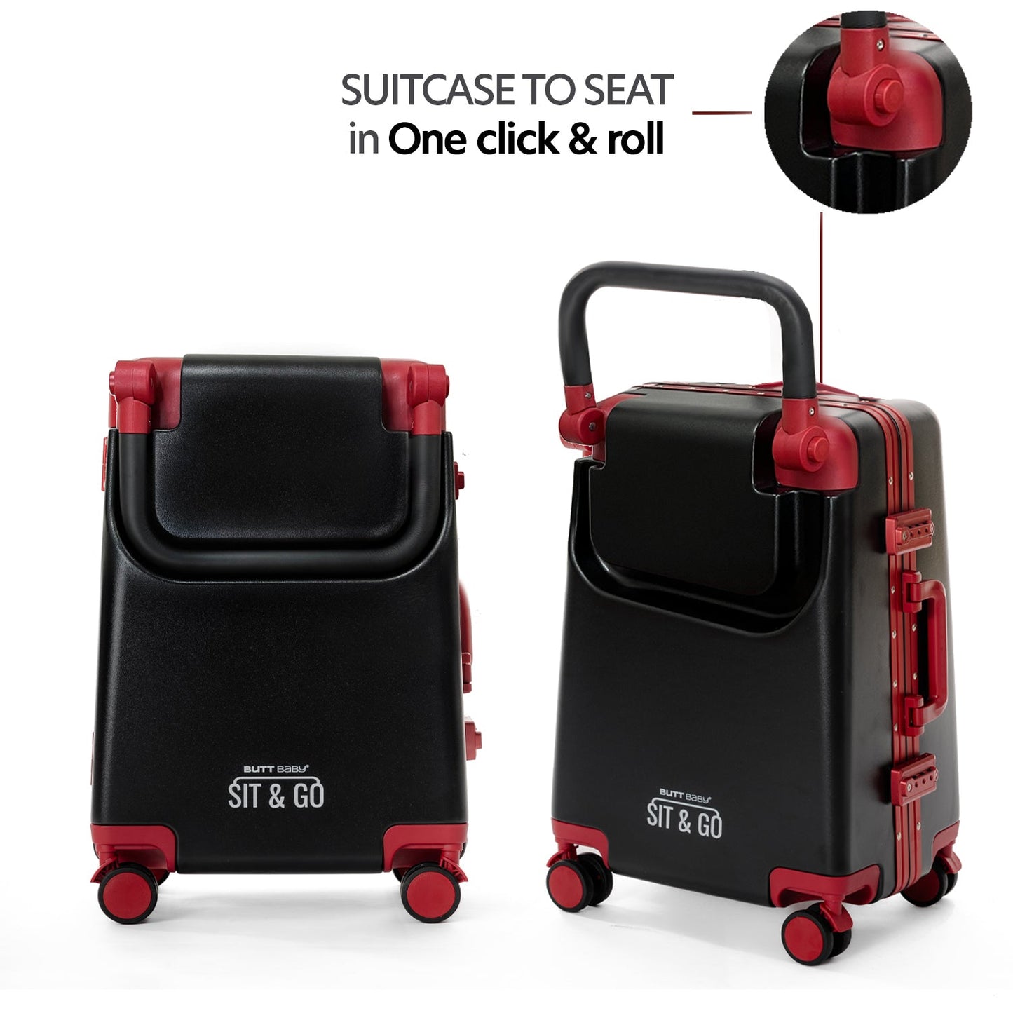 Butt Baby Sit & Go - India's First Cabin Luggage Baby Carrier - Intense Black