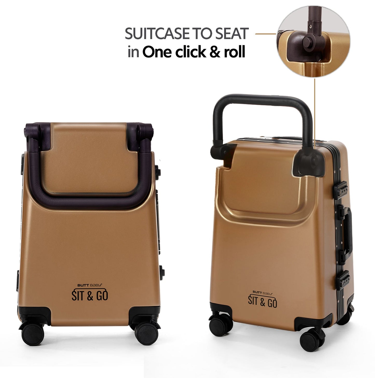 Butt Baby Sit & Go - India's First Cabin Luggage Baby Carrier - Rustic Bronze