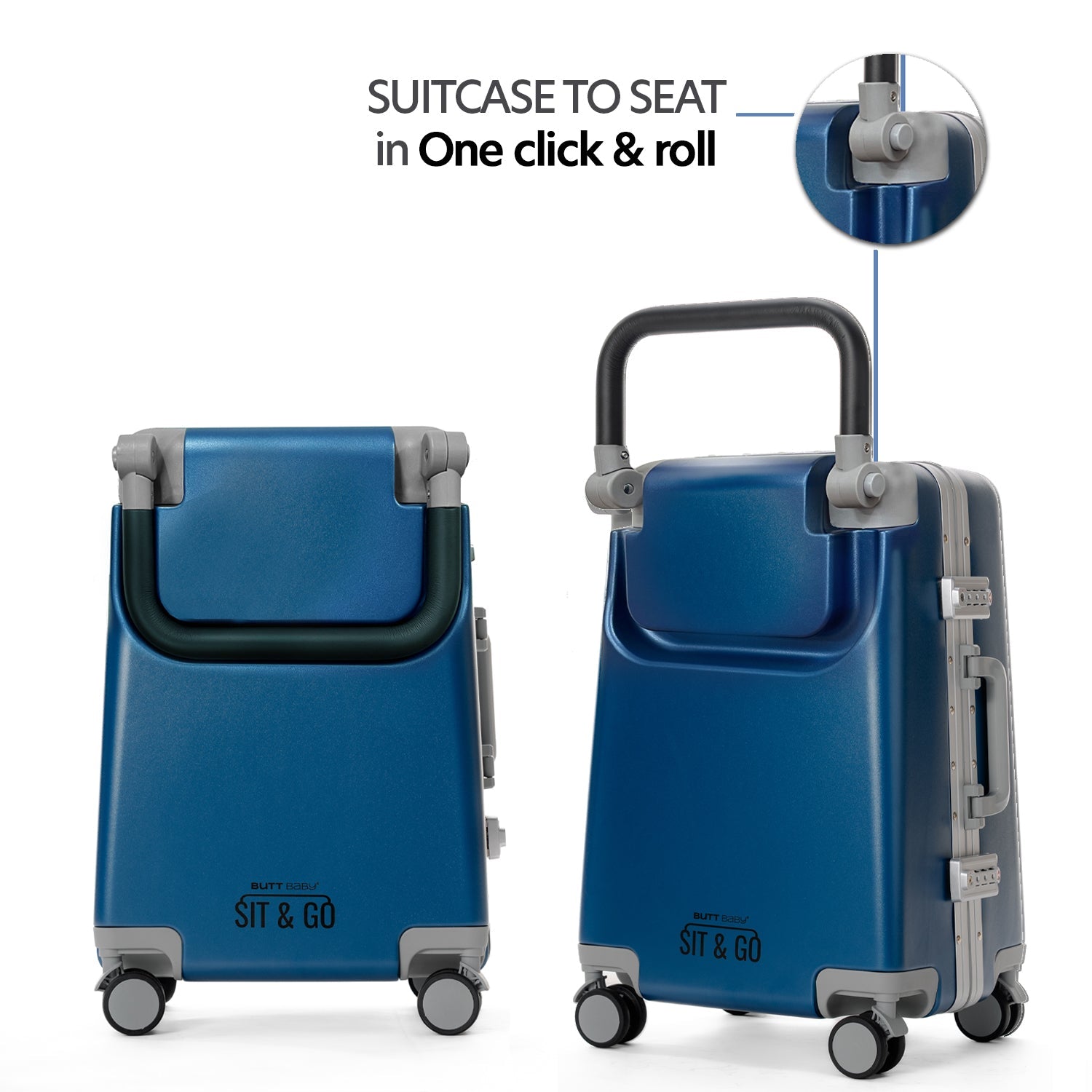 Butt Baby Sit & Go - India's First Cabin Luggage Baby Carrier - Midnight Blue