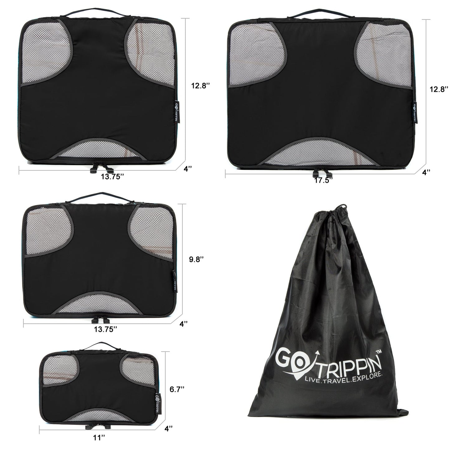 Gotrippin Packing Cubes Black