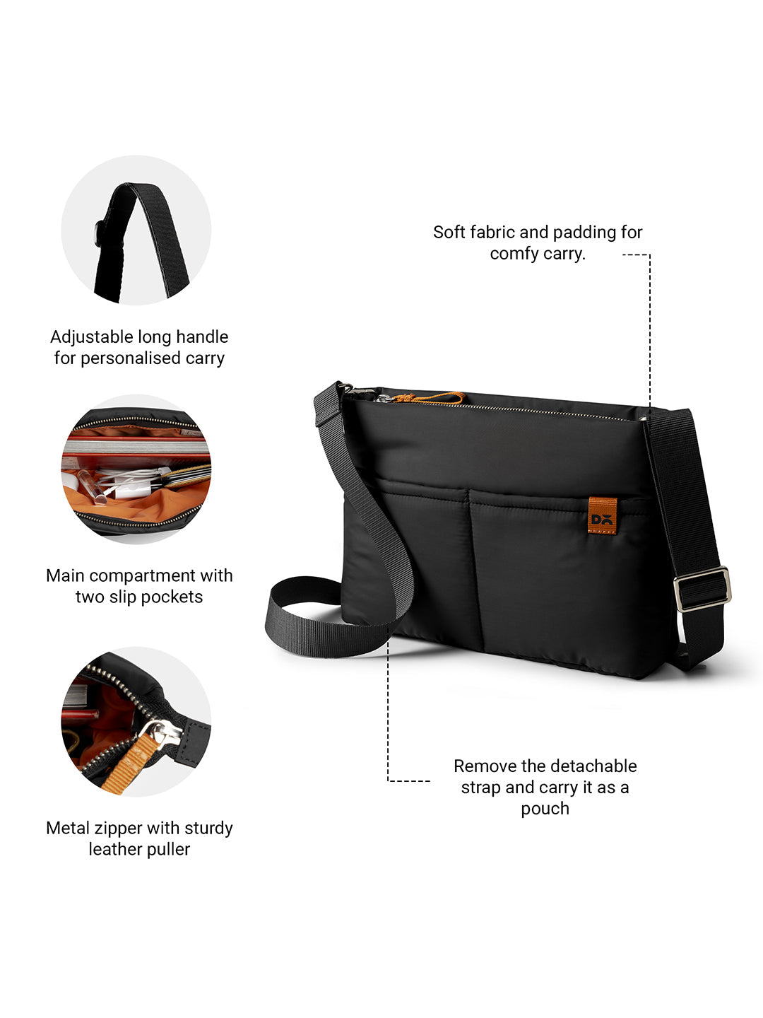 Carbon Black Retreat Crossbody Bag