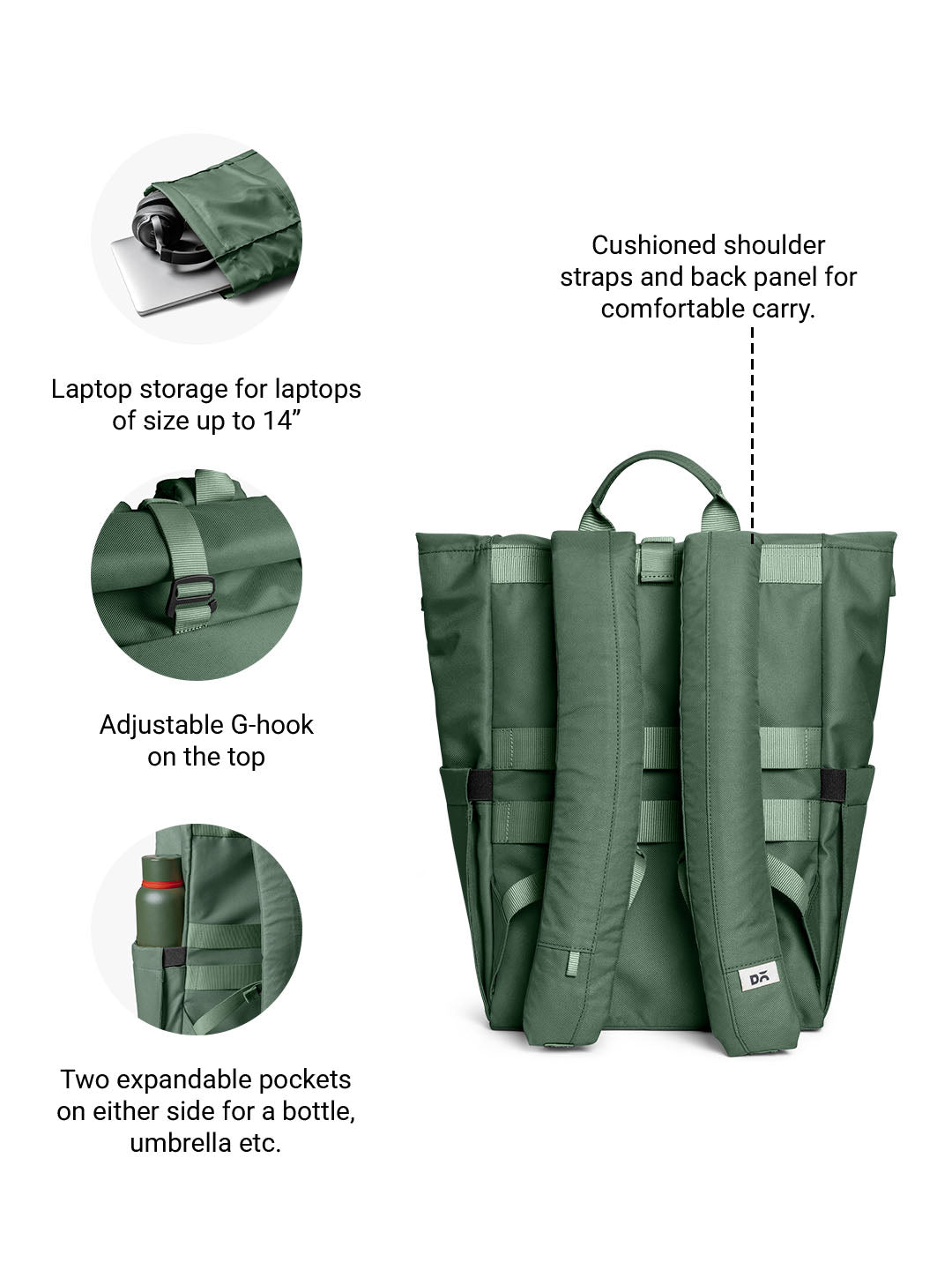 Kelp Miles Roll Top Backpack