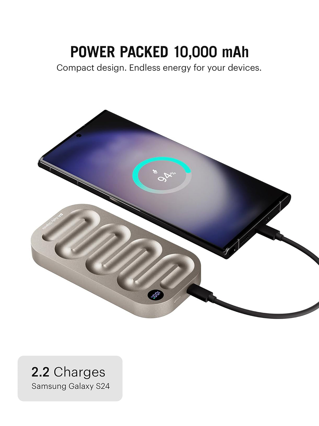 Loop Universal Aluminium Power Bank 10000 mAh - Titanium