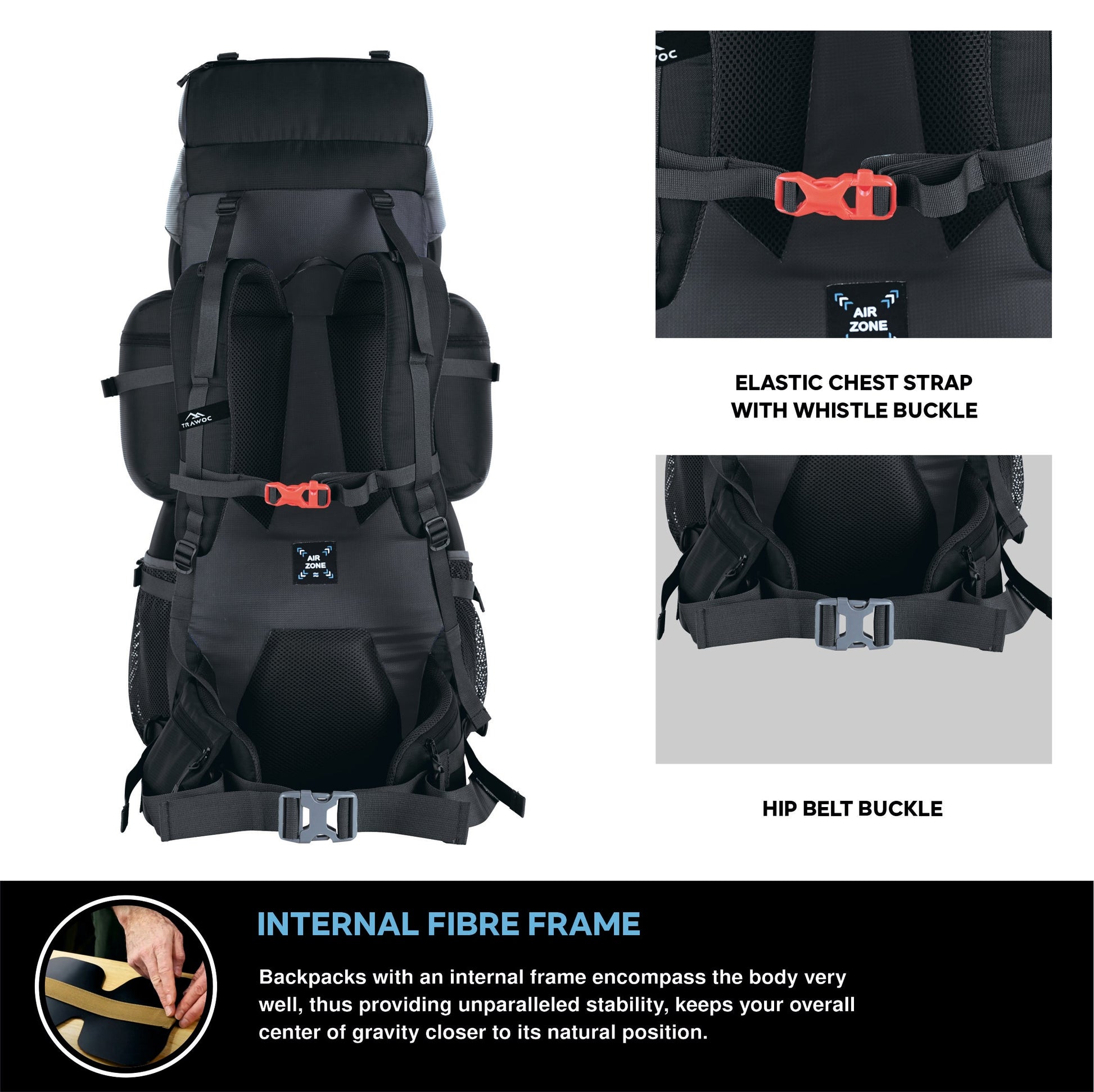 PEAKPRO 75 Liter Travel Backpack