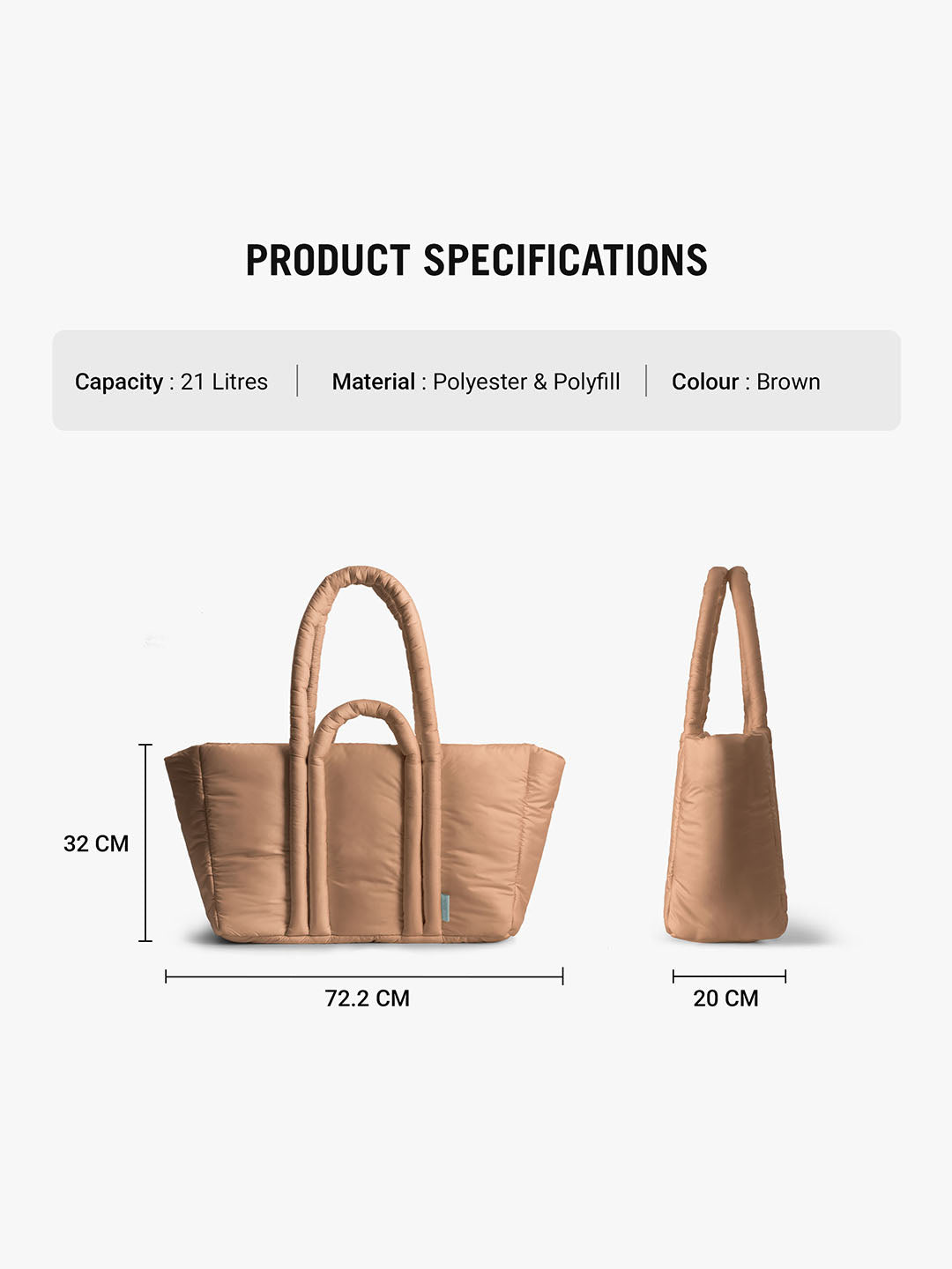 Brown Puft Oversized Tote