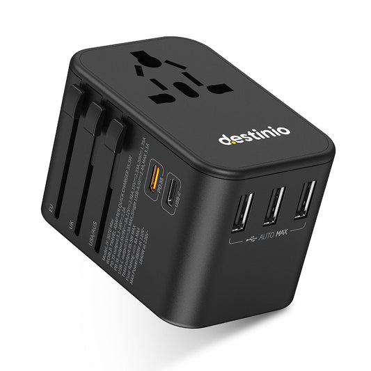 Universal travel adapter with Type C (35W Black)