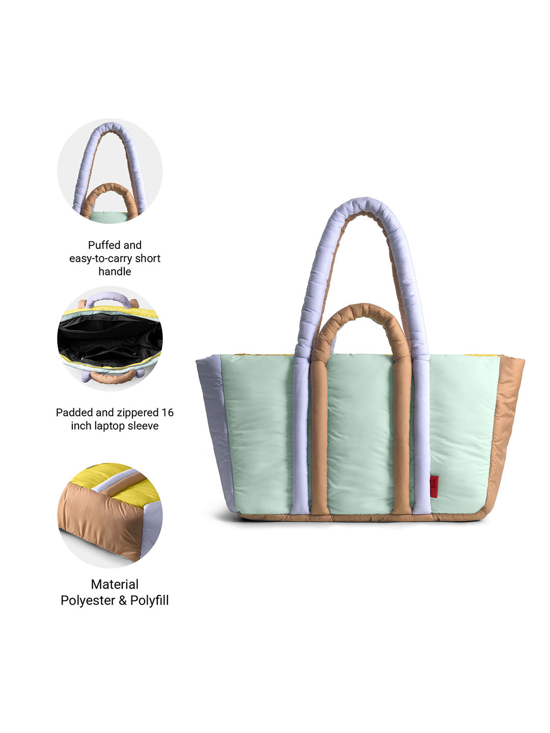 Colourblock Puft Oversized Tote