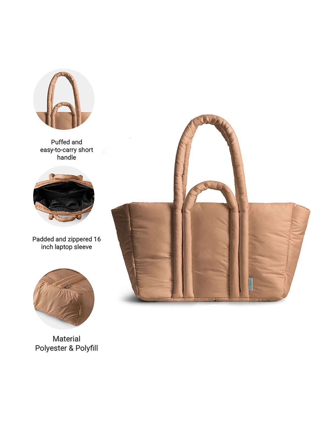 Brown Puft Oversized Tote