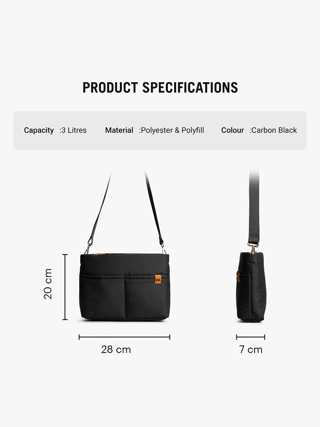Carbon Black Retreat Crossbody Bag