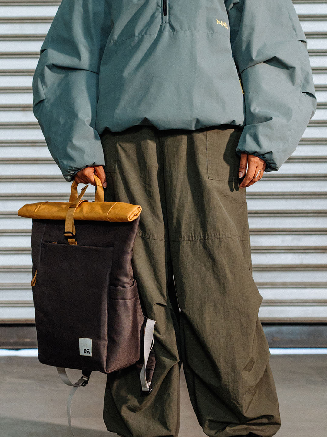 Amber-Charcoal Miles Roll Top Backpack