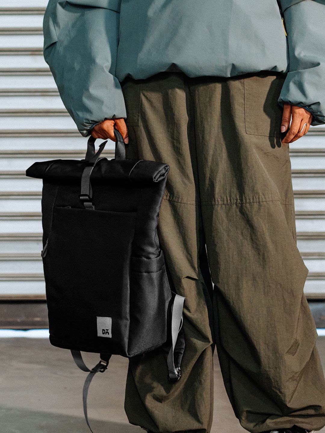 Space Black Miles Roll Top Backpack