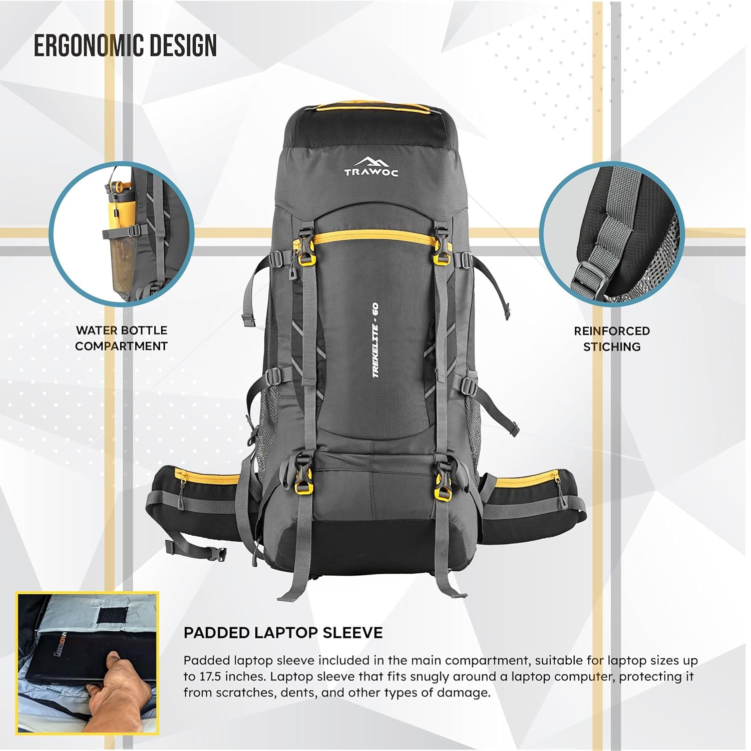 TREKELITE 60L Travel Backpack