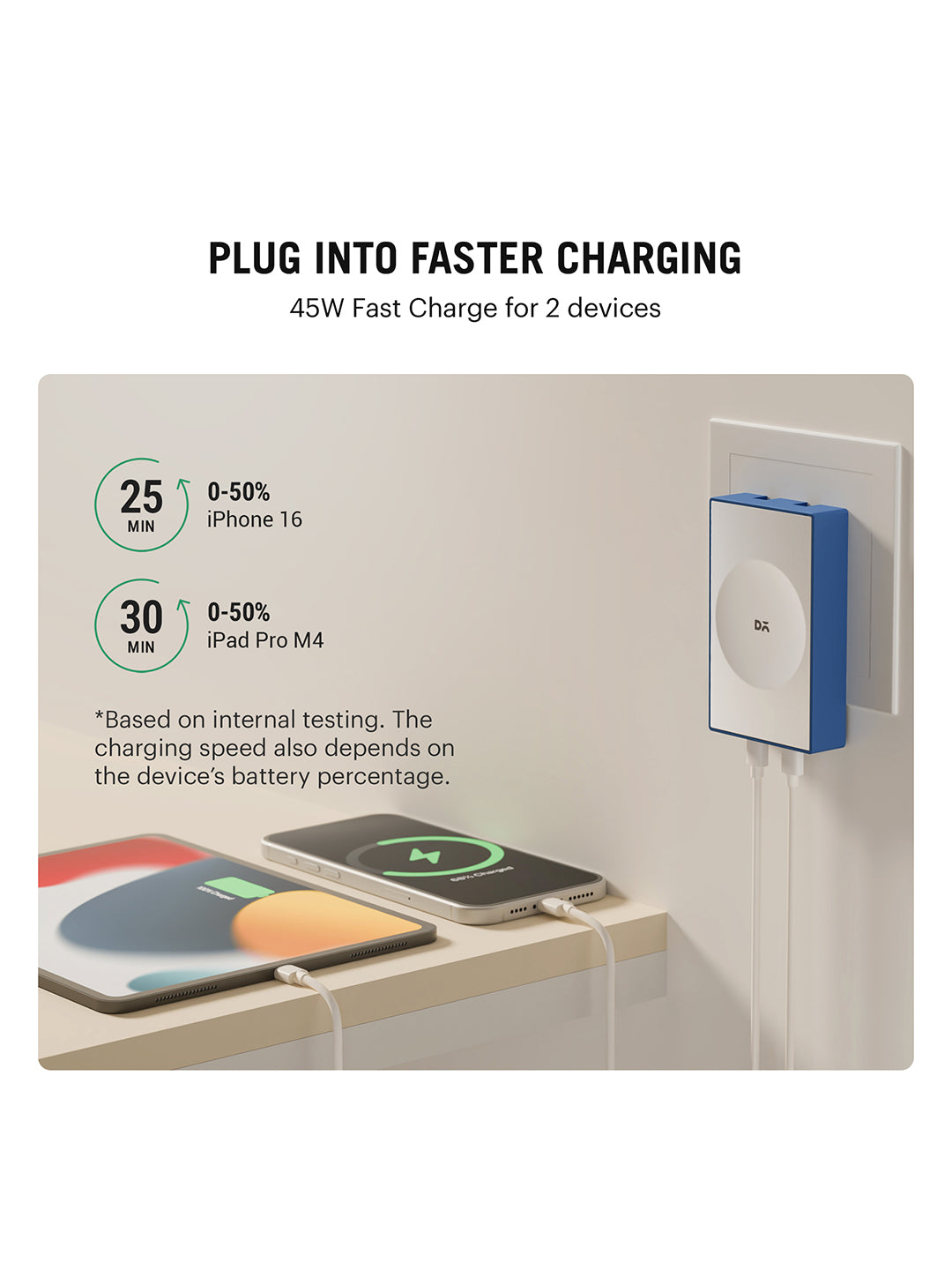 POP 45W Twin Port GaN5 Adapter - Blue