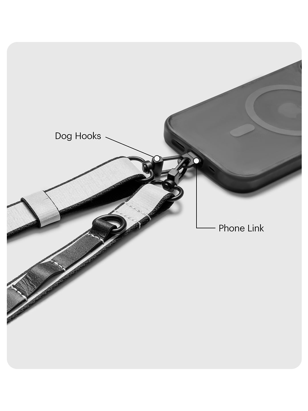 Light Grey Strobe Lanyards