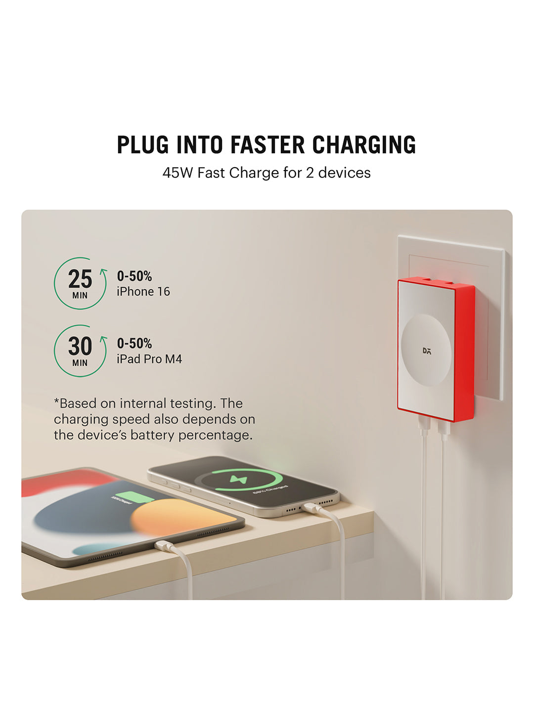 POP 45W Twin Port GaN5 Adapter - Red