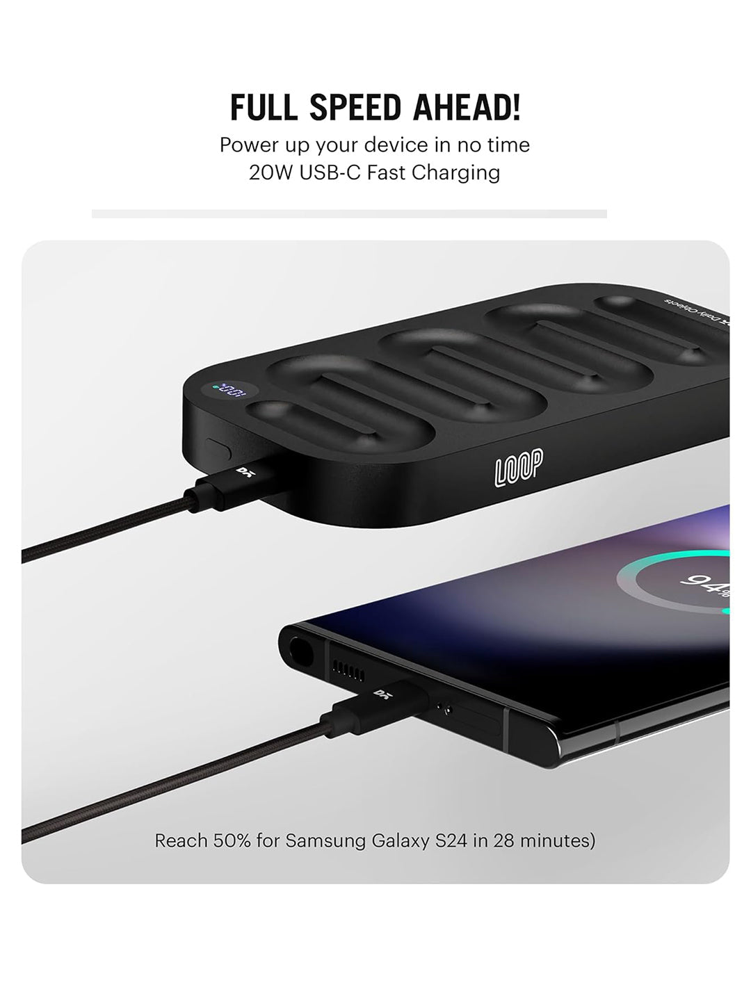 Loop Universal Aluminium Power Bank 10000 mAh - Black