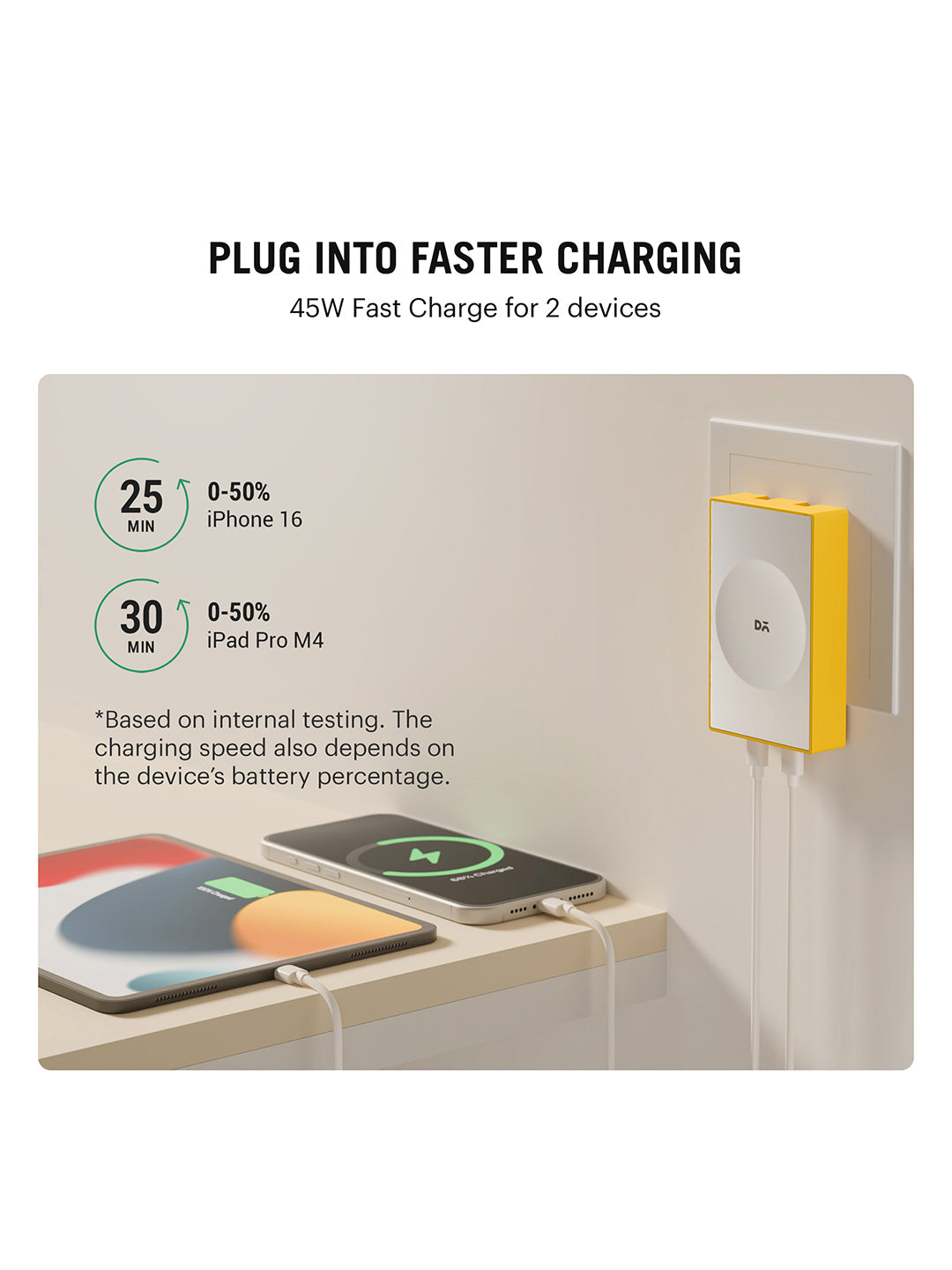 POP 45W Twin Port GaN5 Adapter - Yellow