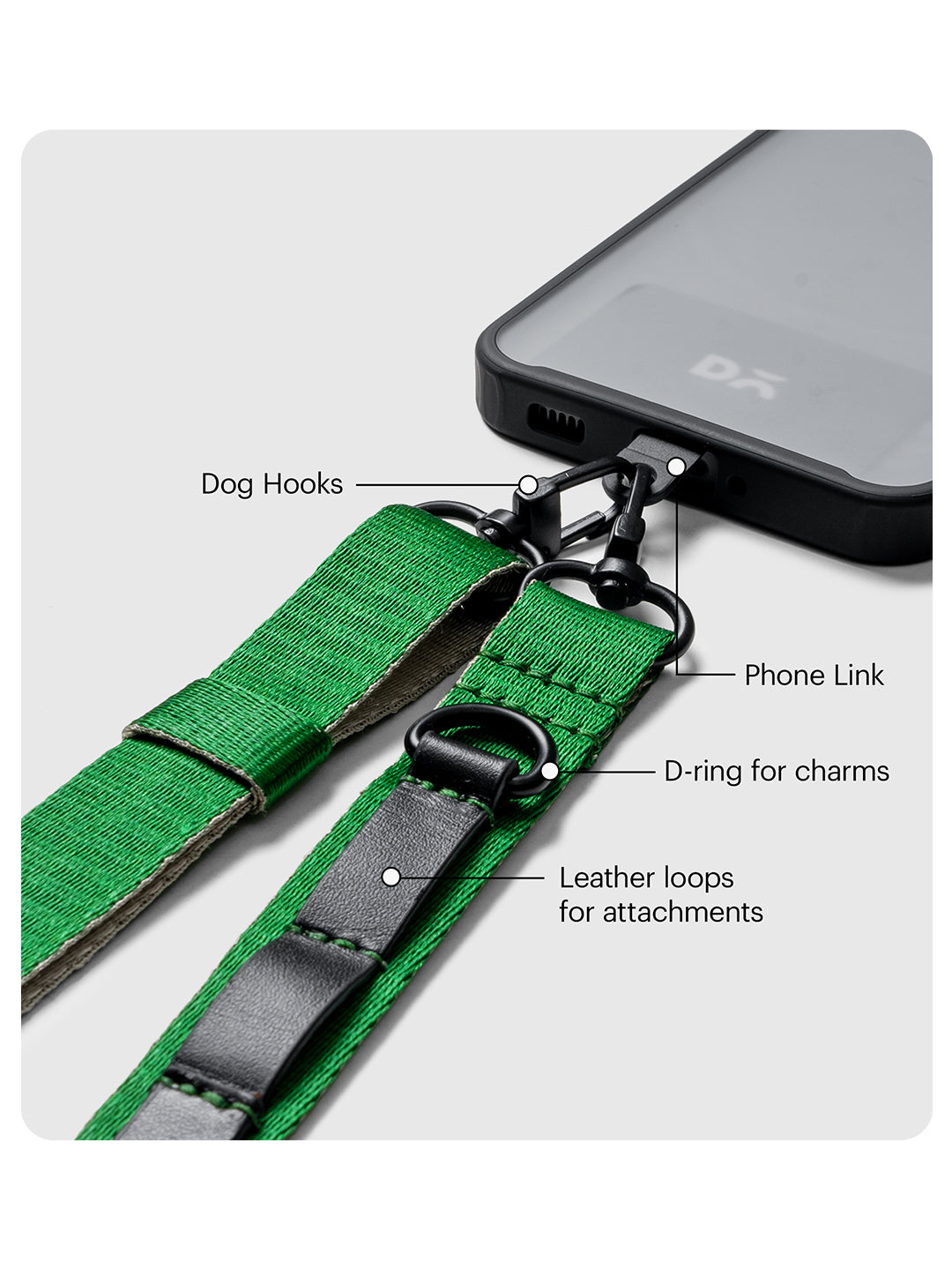 Green Crossbody Utility Phone Lanyard - Strap