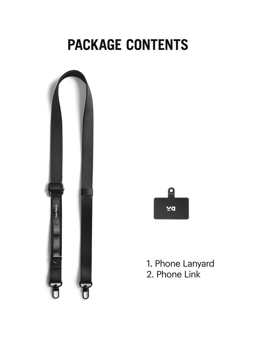 Black Crossbody Utility Phone Lanyard - Strap