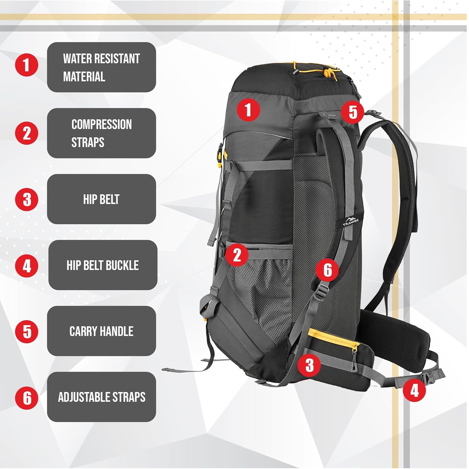 TREKELITE 60L Travel Backpack