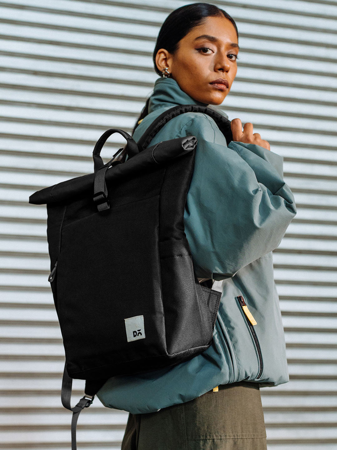 Space Black Miles Roll Top Backpack