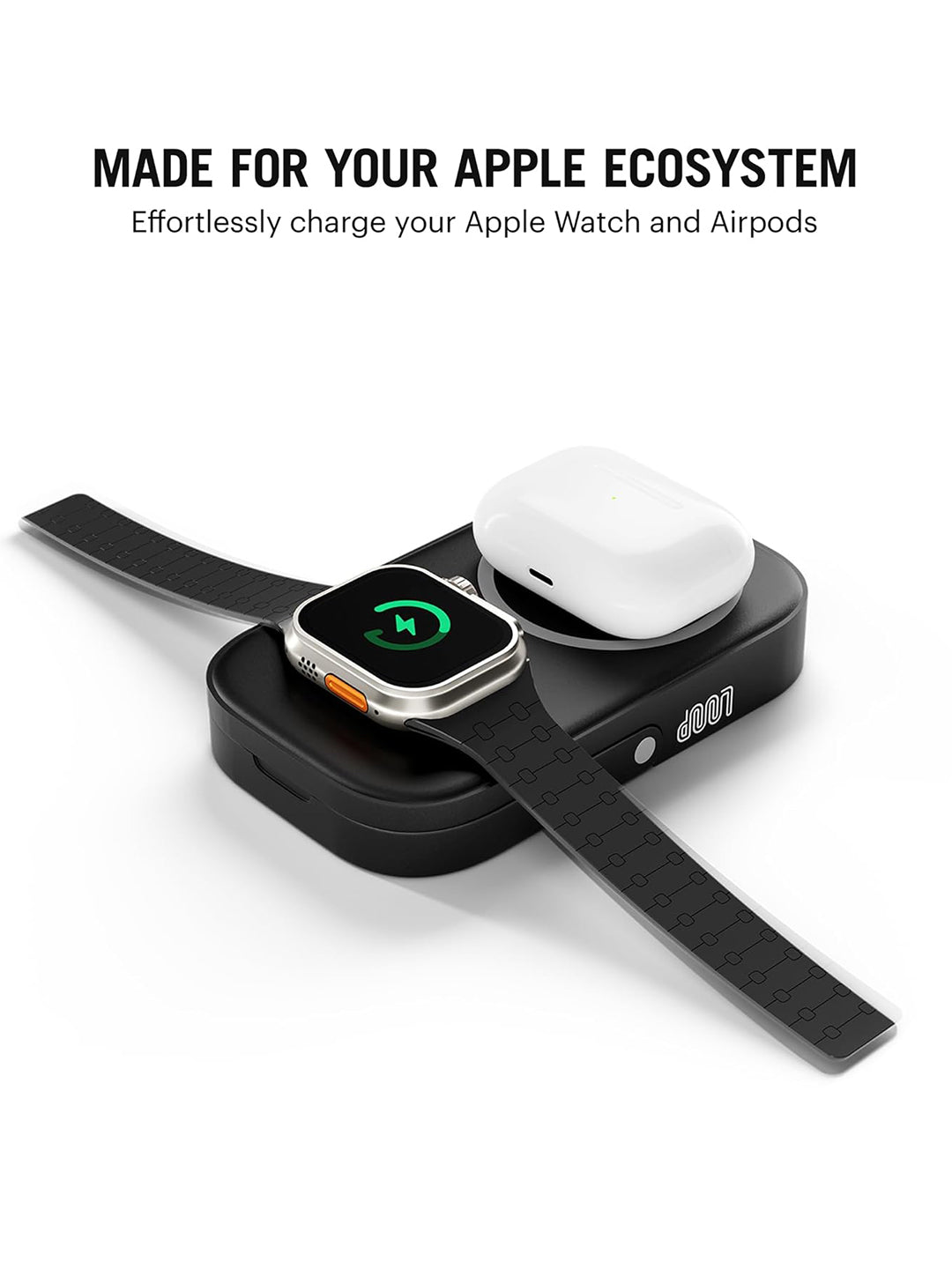 Loop Qi2-Certified MagSafe-Compatible Aluminium Power Bank 10000 mAh - Black