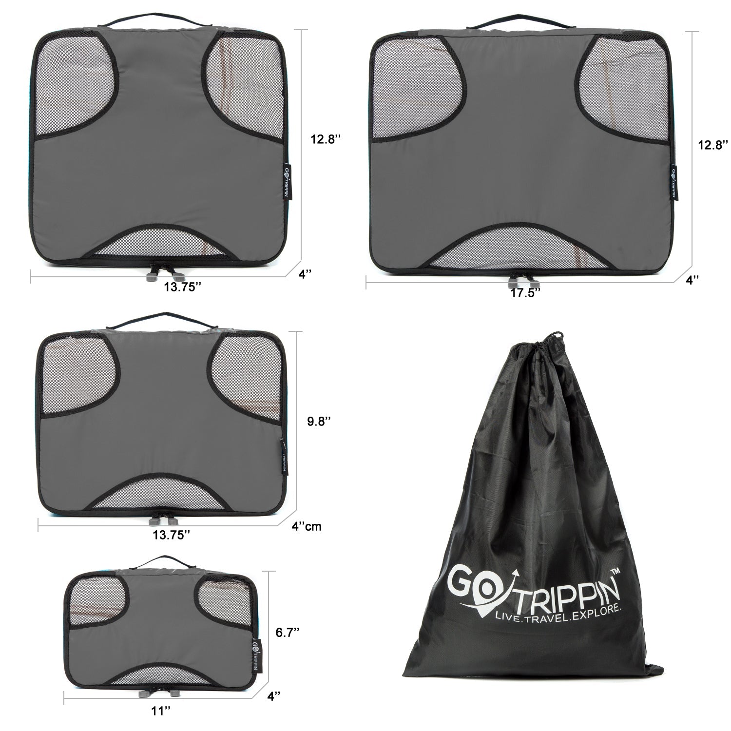 Gotrippin Packing Cubes Grey