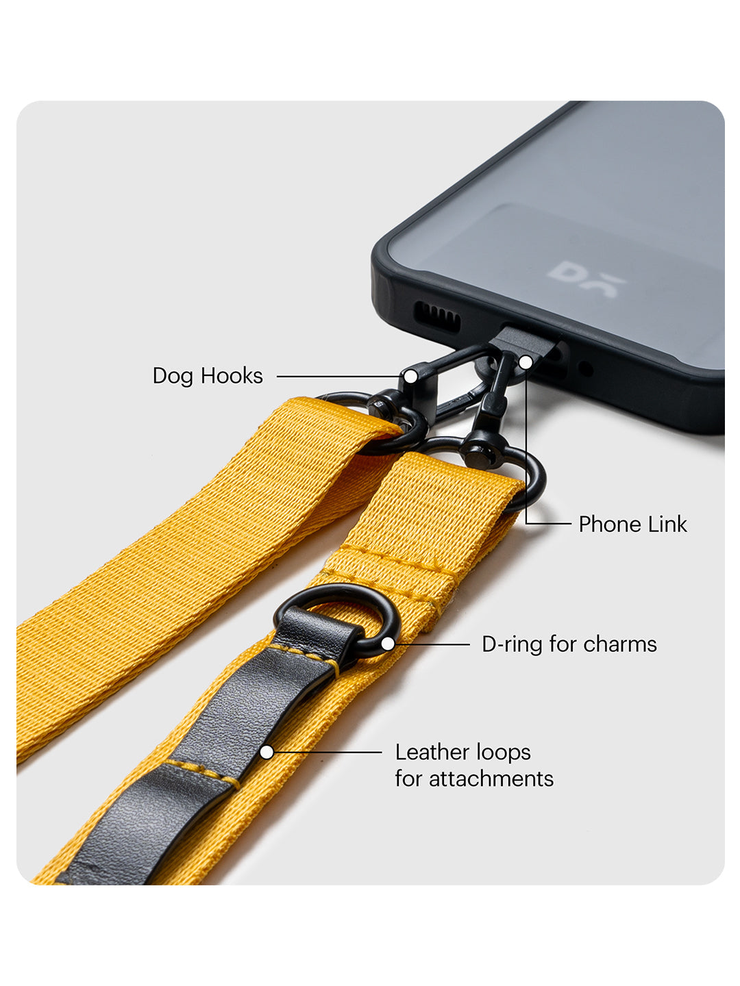Yellow Crossbody Utility Phone Lanyard - Strap
