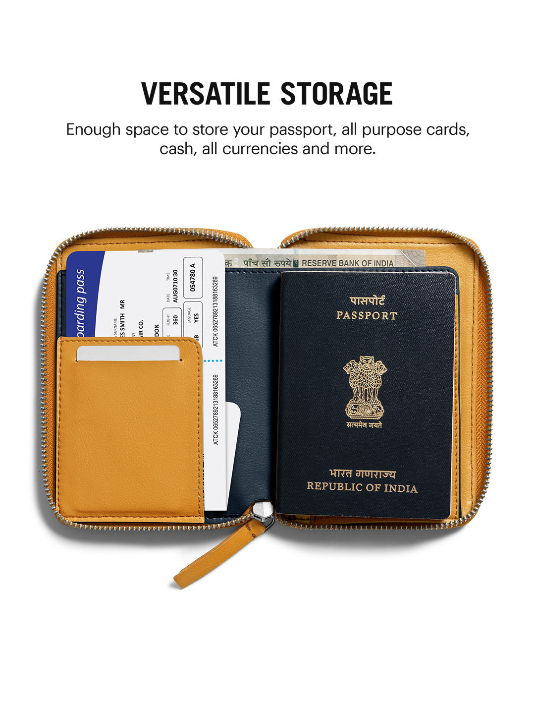 Check-in Passport Wallet - Mustard