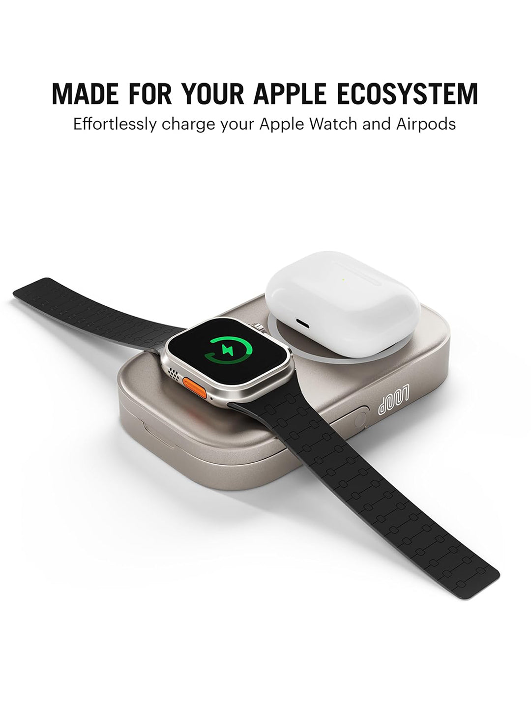 Loop Qi2-Certified MagSafe-Compatible Aluminium Power Bank 10000 mAh - Titanium