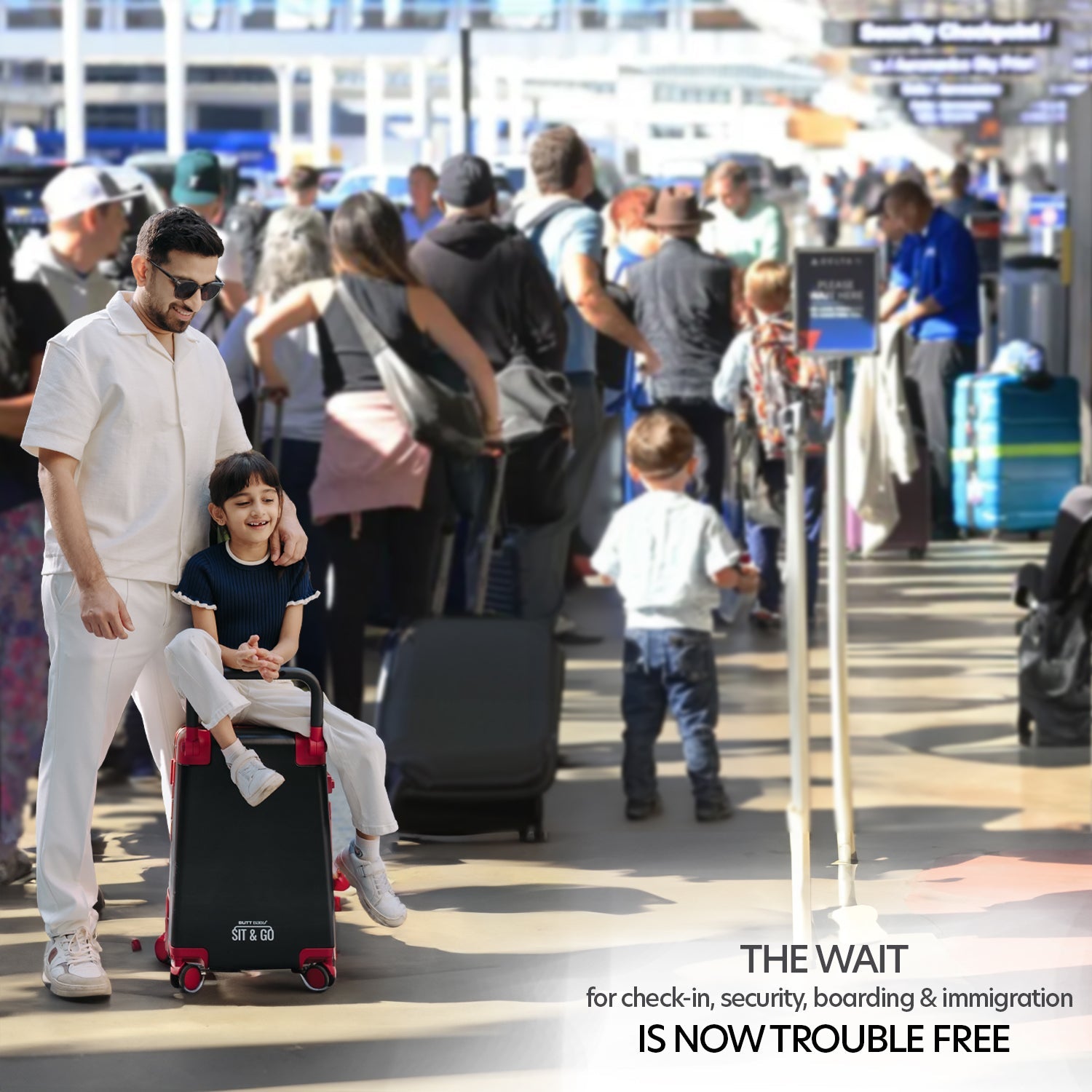 Butt Baby Sit & Go - India's First Cabin Luggage Baby Carrier - Intense Black