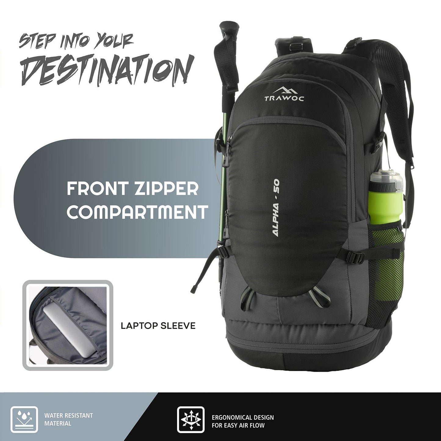 ALPHA 50 L Travel Backpack, Unisex