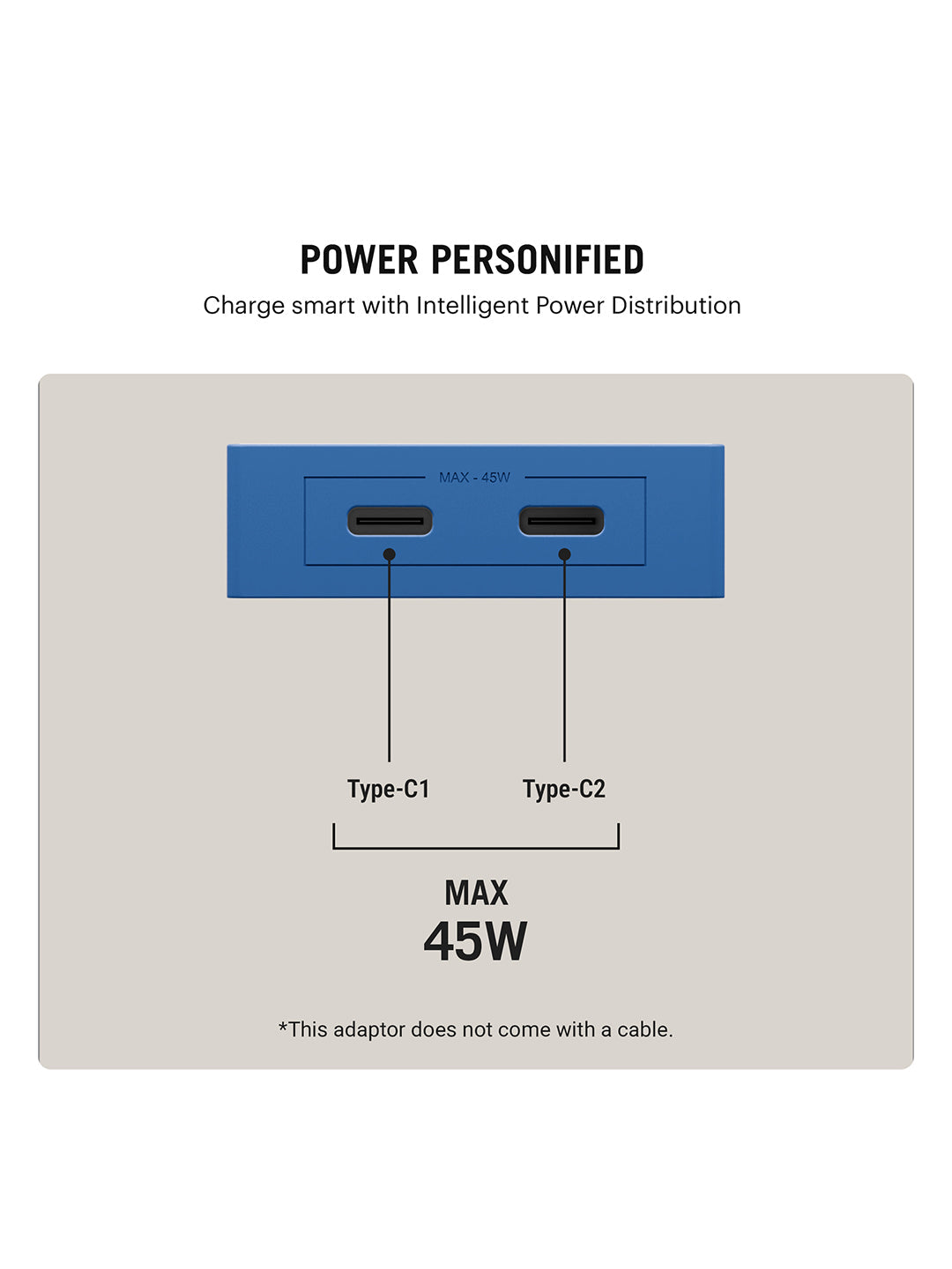 POP 45W Twin Port GaN5 Adapter - Blue