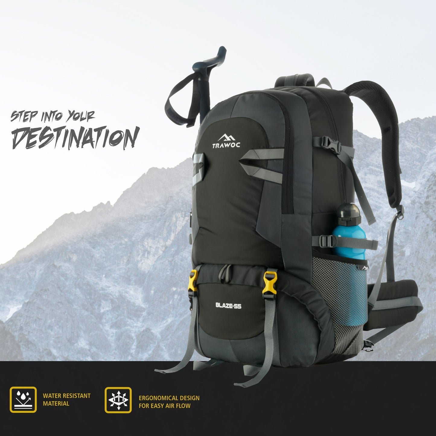 BLAZE 55L Travel Backpack Daypack