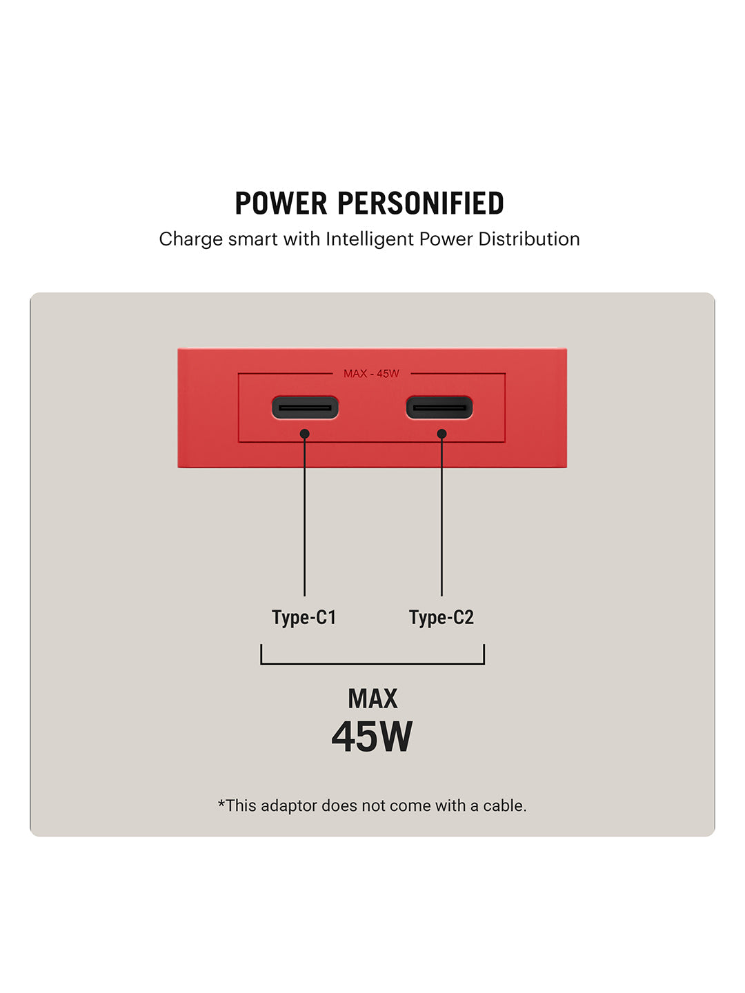 POP 45W Twin Port GaN5 Adapter - Red