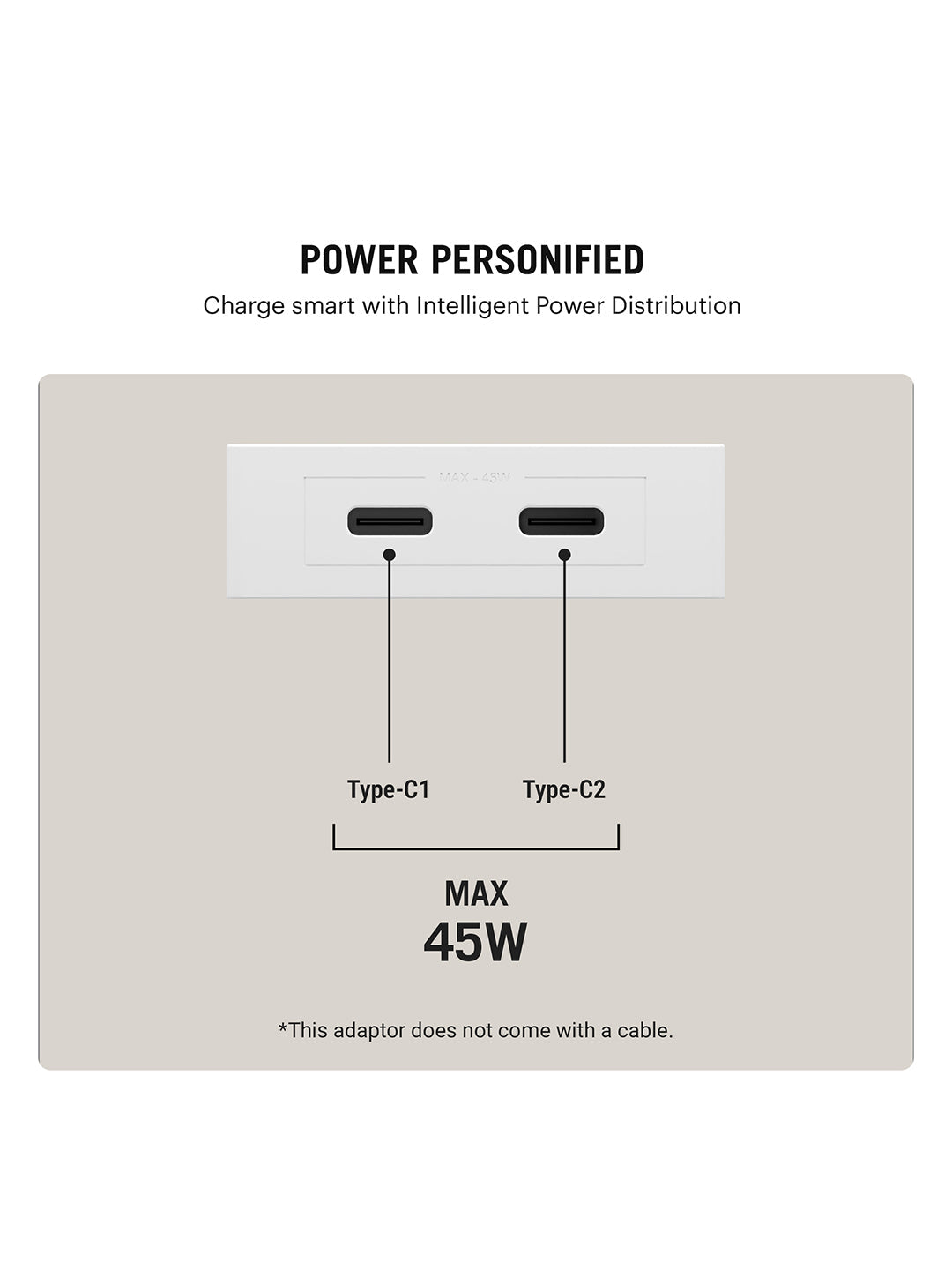 POP 45W Twin Port GaN5 Adapter - White