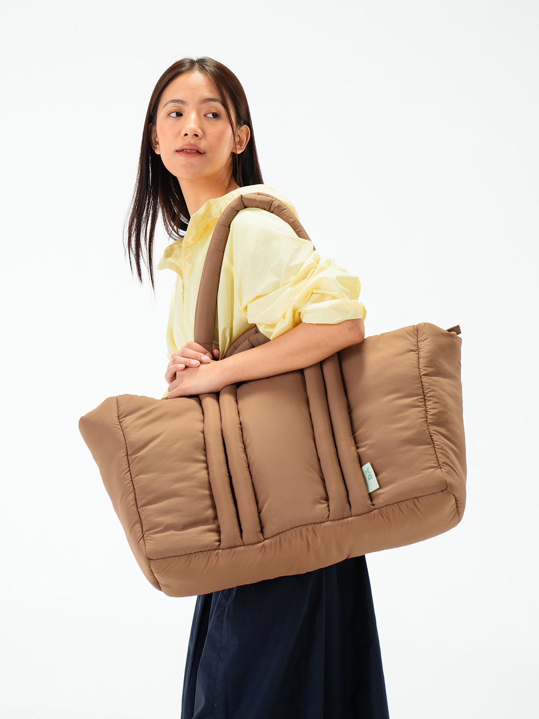 Brown Puft Oversized Tote