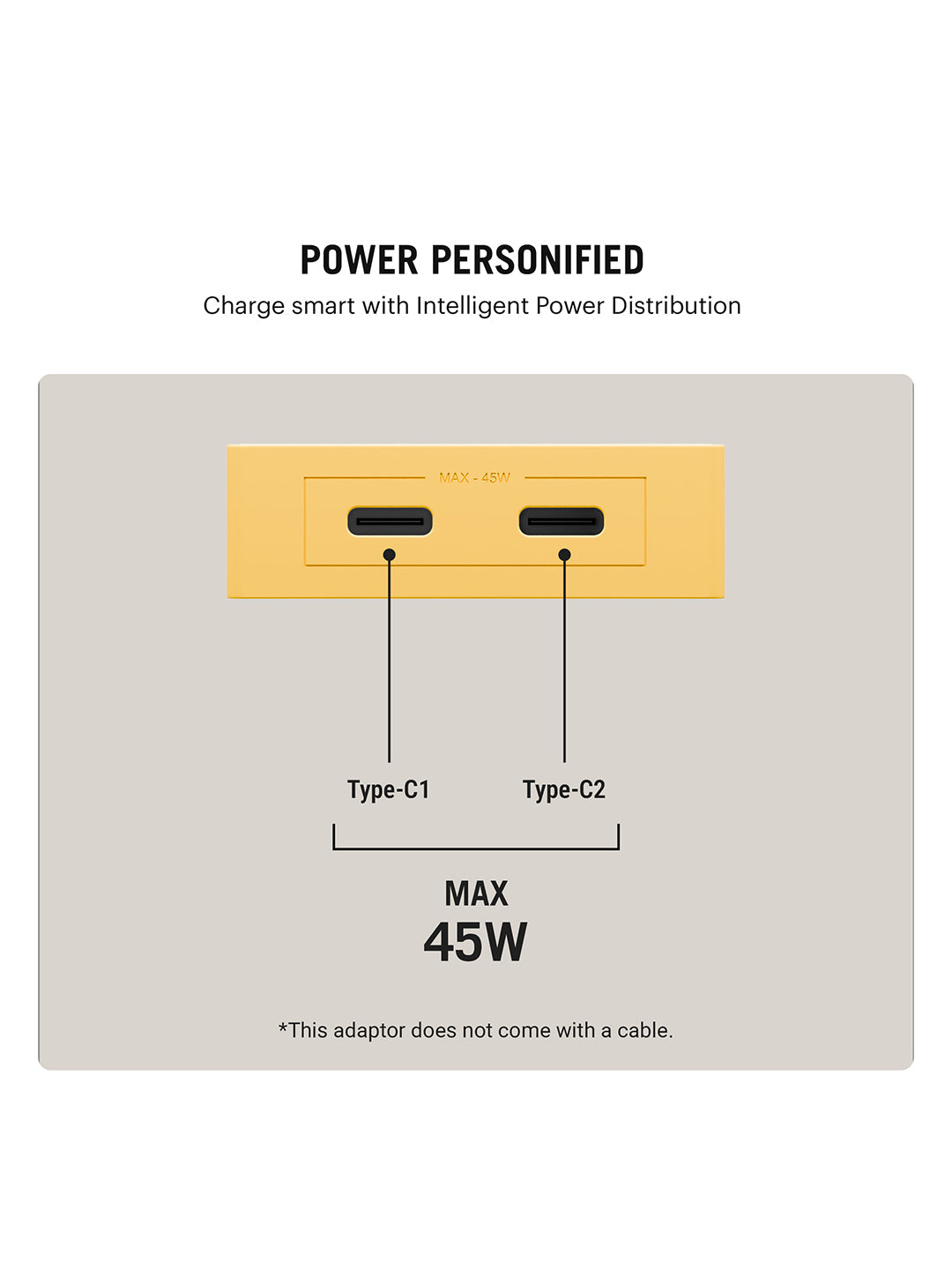 POP 45W Twin Port GaN5 Adapter - Yellow